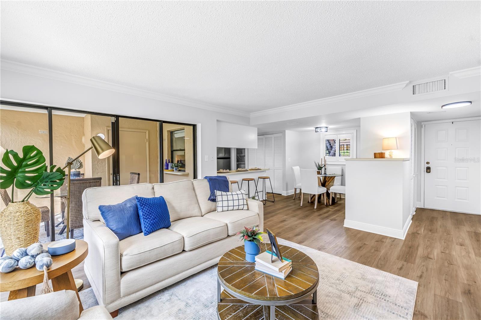 12' Sliding Glass Doors with Access to the Lanai from Living Room