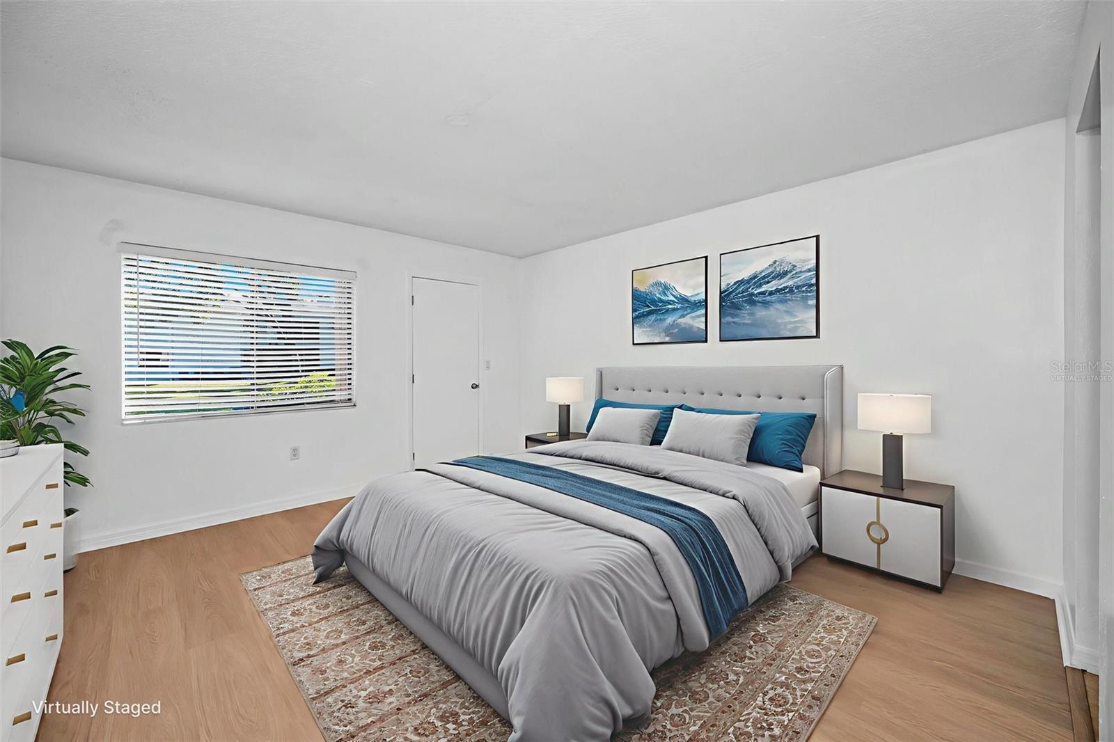 Virtually staged Primary bedroom