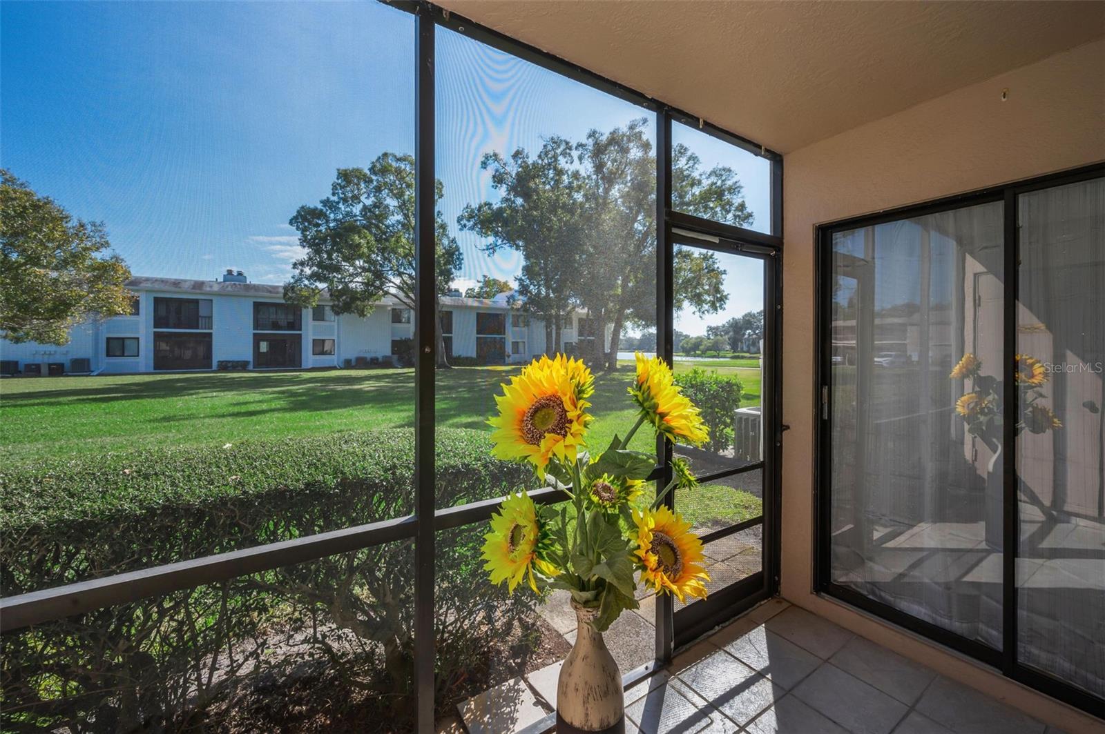Sunny screened Florida room