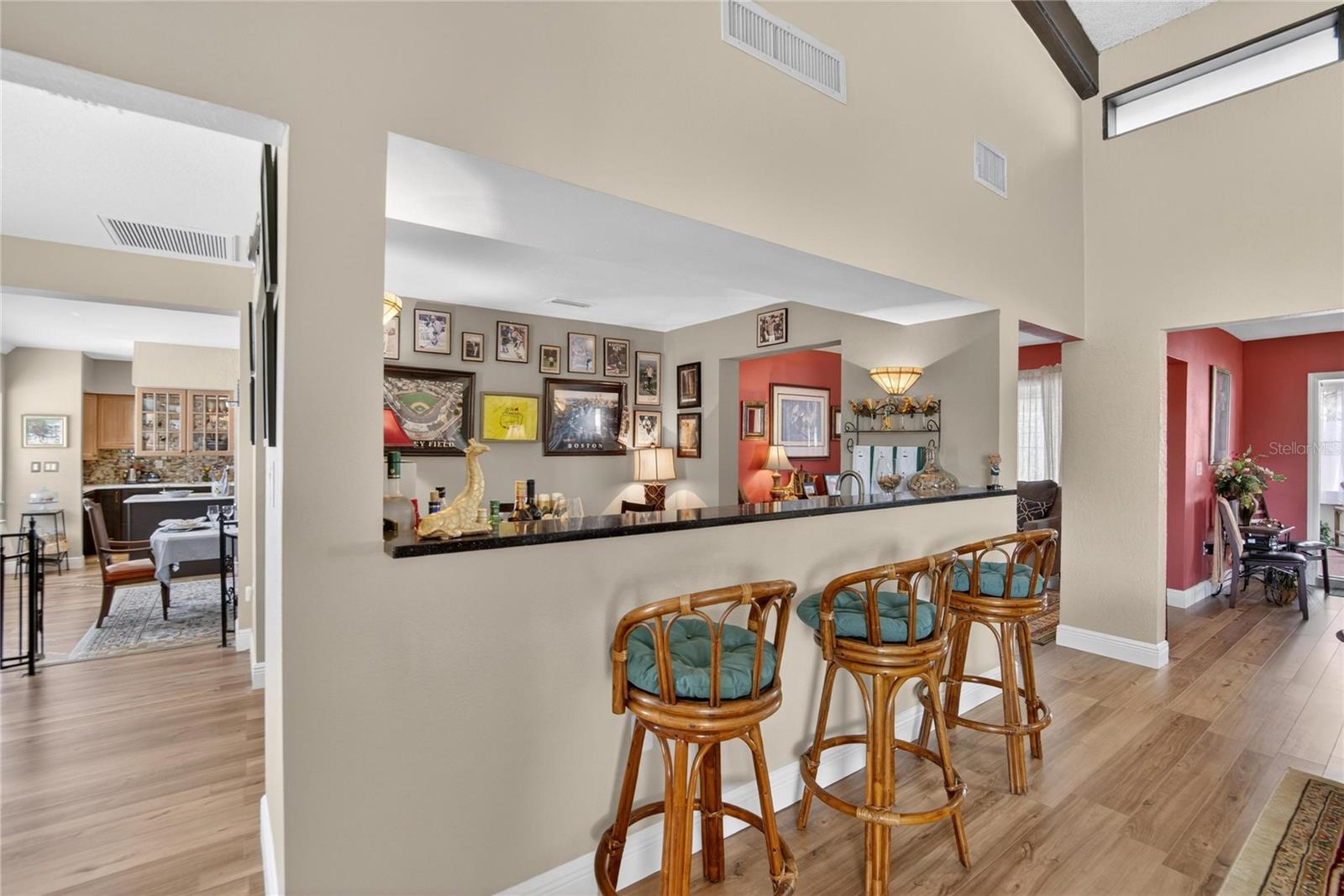 The Bar is located right in the middle of the house!