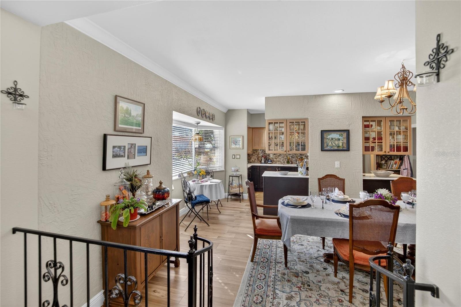 View into the Dining Room and just beyond, the kitchen.