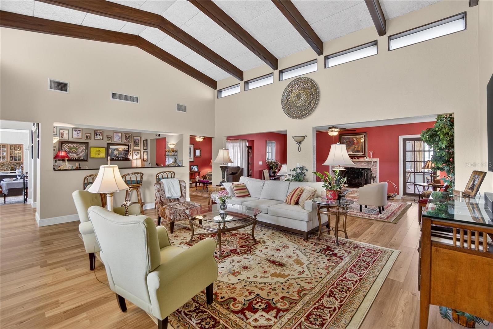 Living Room w/ acoustic ceiling