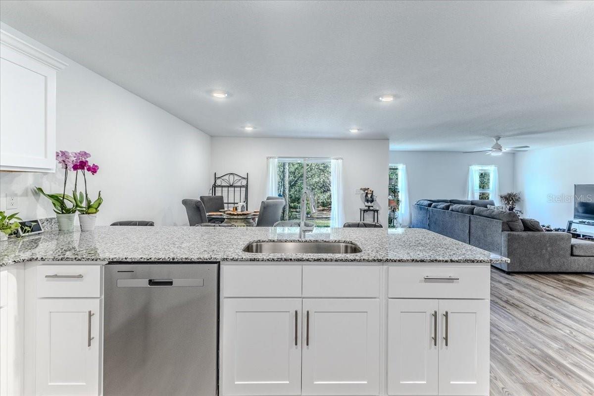 Kitchen Open to Dining and Living Room