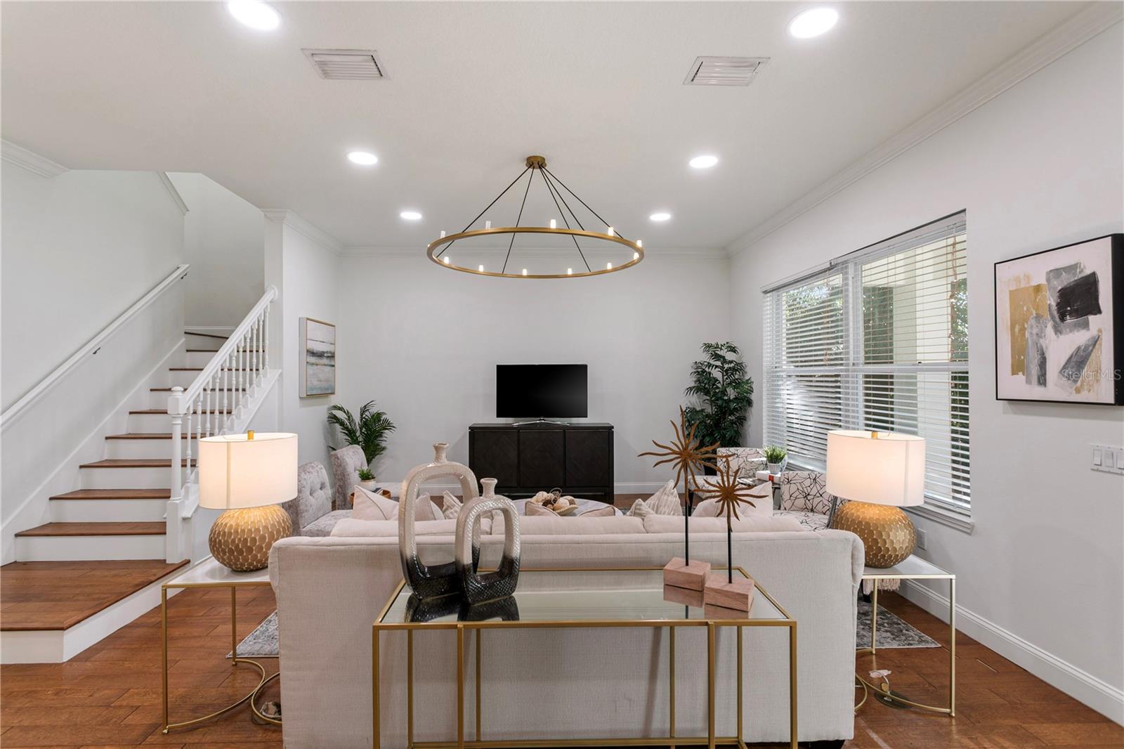 Let's head upstairs to the five bedrooms