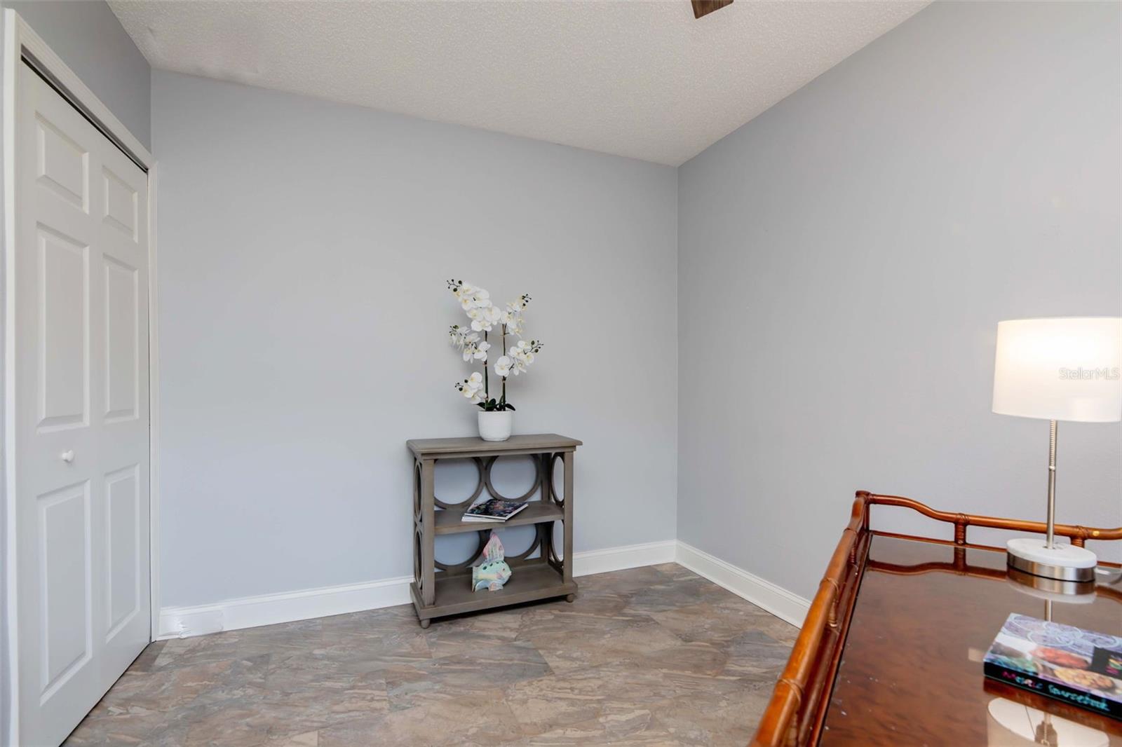 This room appears smaller, but is 11 x 12 with a full built in closet~