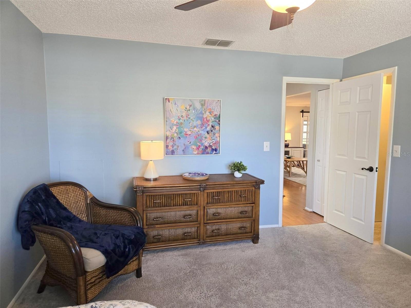 Bedroom 2 on the front of the house has a large walk-in closet and is 13 x 14~