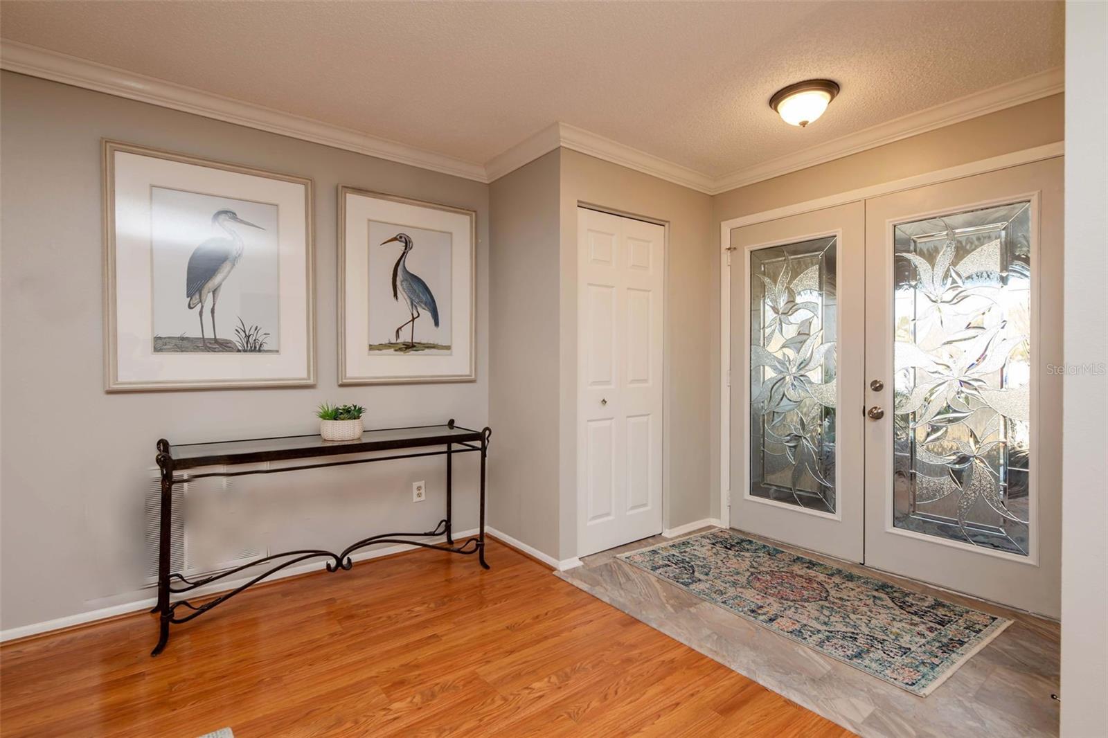 Gracious foyer with entry closet~