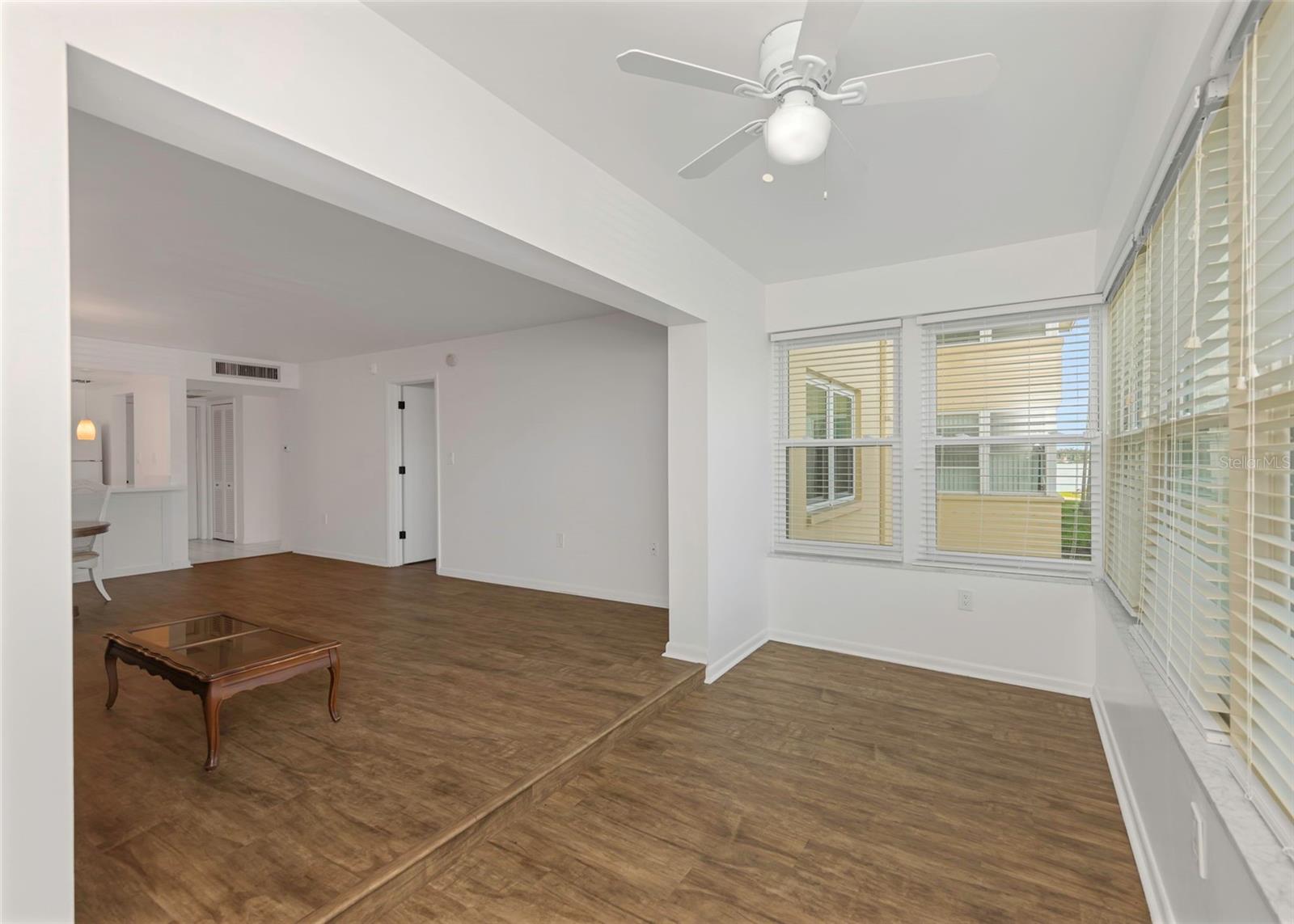 Spacious, bright Florida Room. Partial View of the Bay