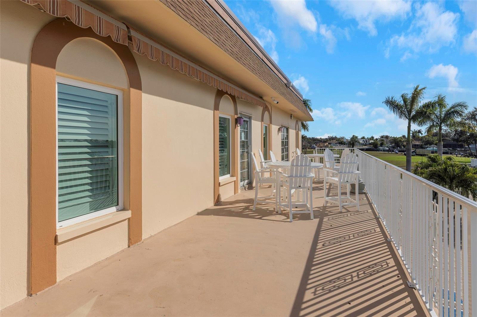 Balcony at the club overlooking pool/Bay