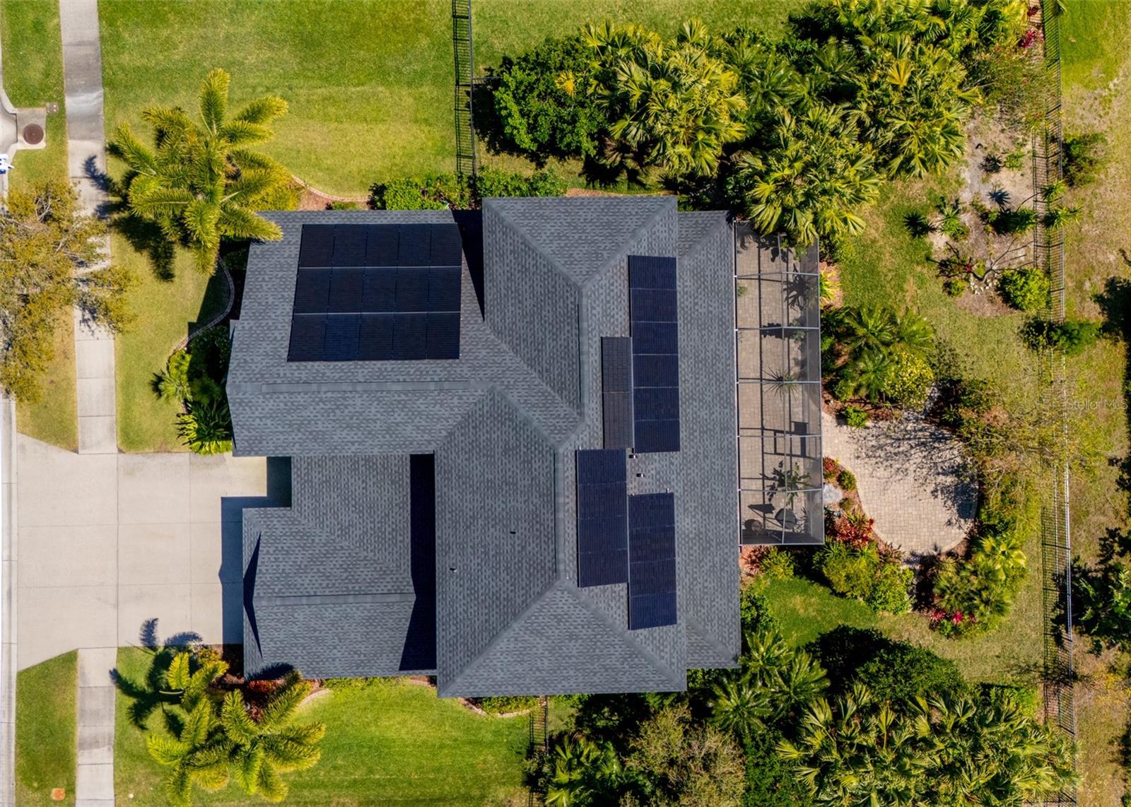 Solar panels provide low electric bills.