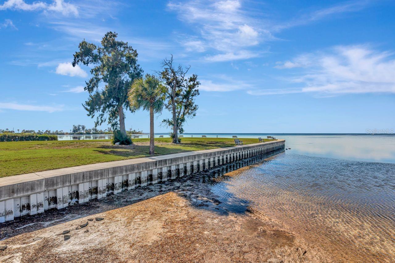 Windrush point offers seating for sunsets