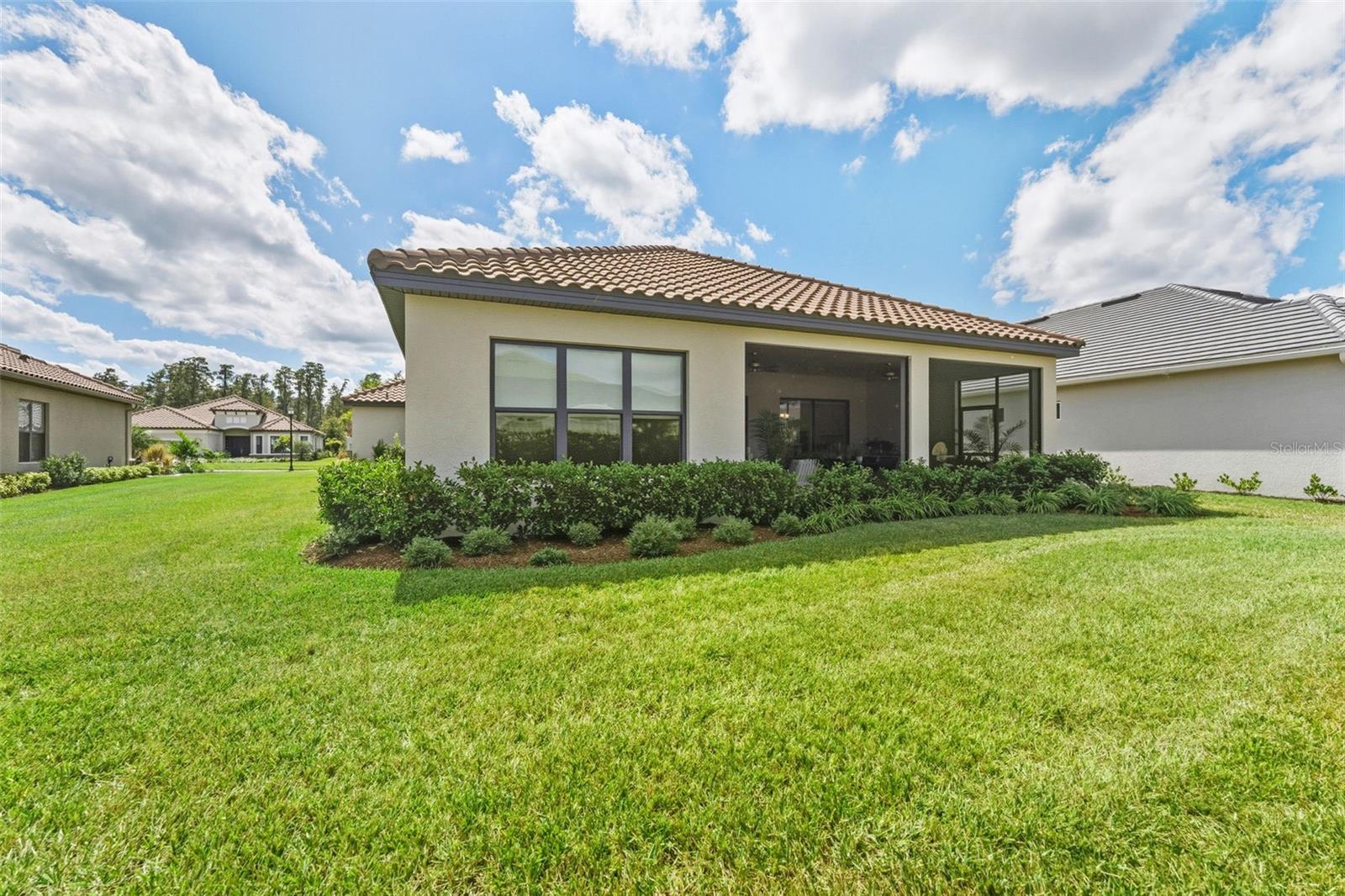 There is a nice amount of space between the homes.