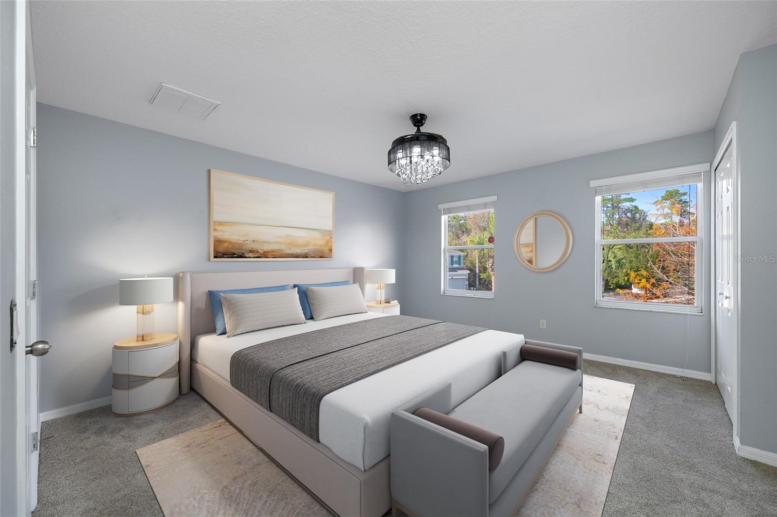 Staged Primary bedroom