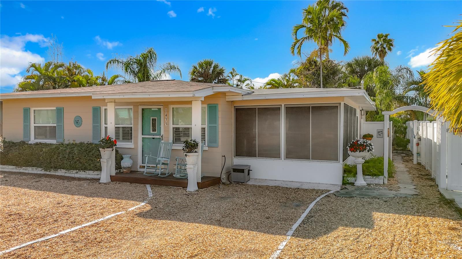 This is a nice view of the side entrance to the porch and backyard.