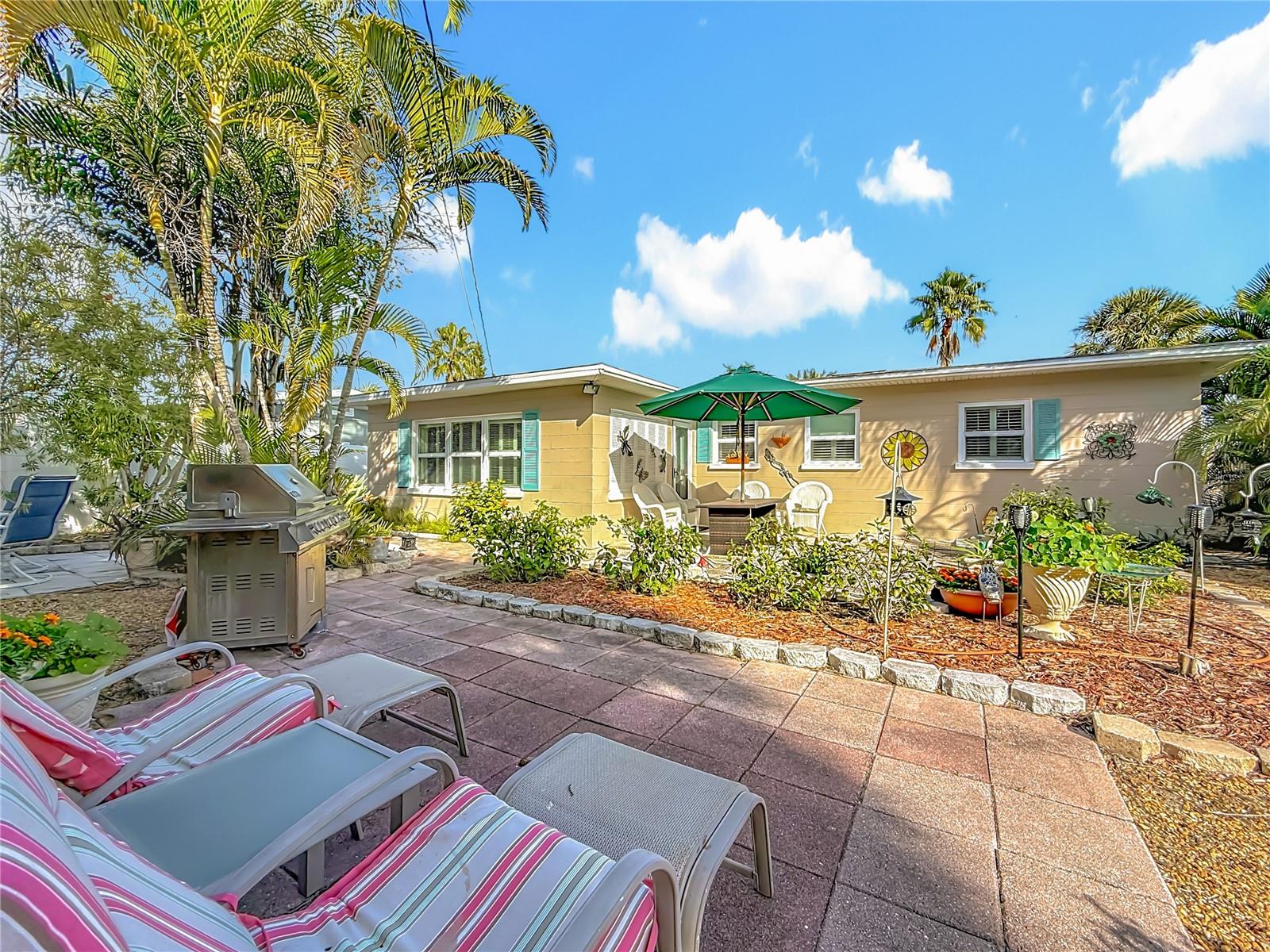 This backyard offers a nice relaxing feel.