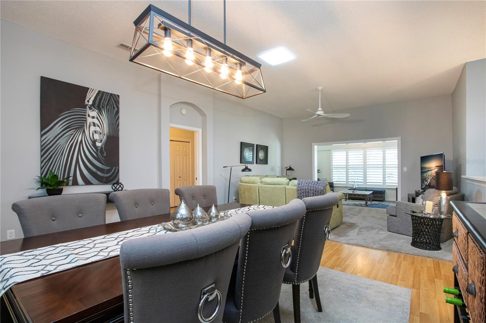 View from dining room to living area and Florida room view