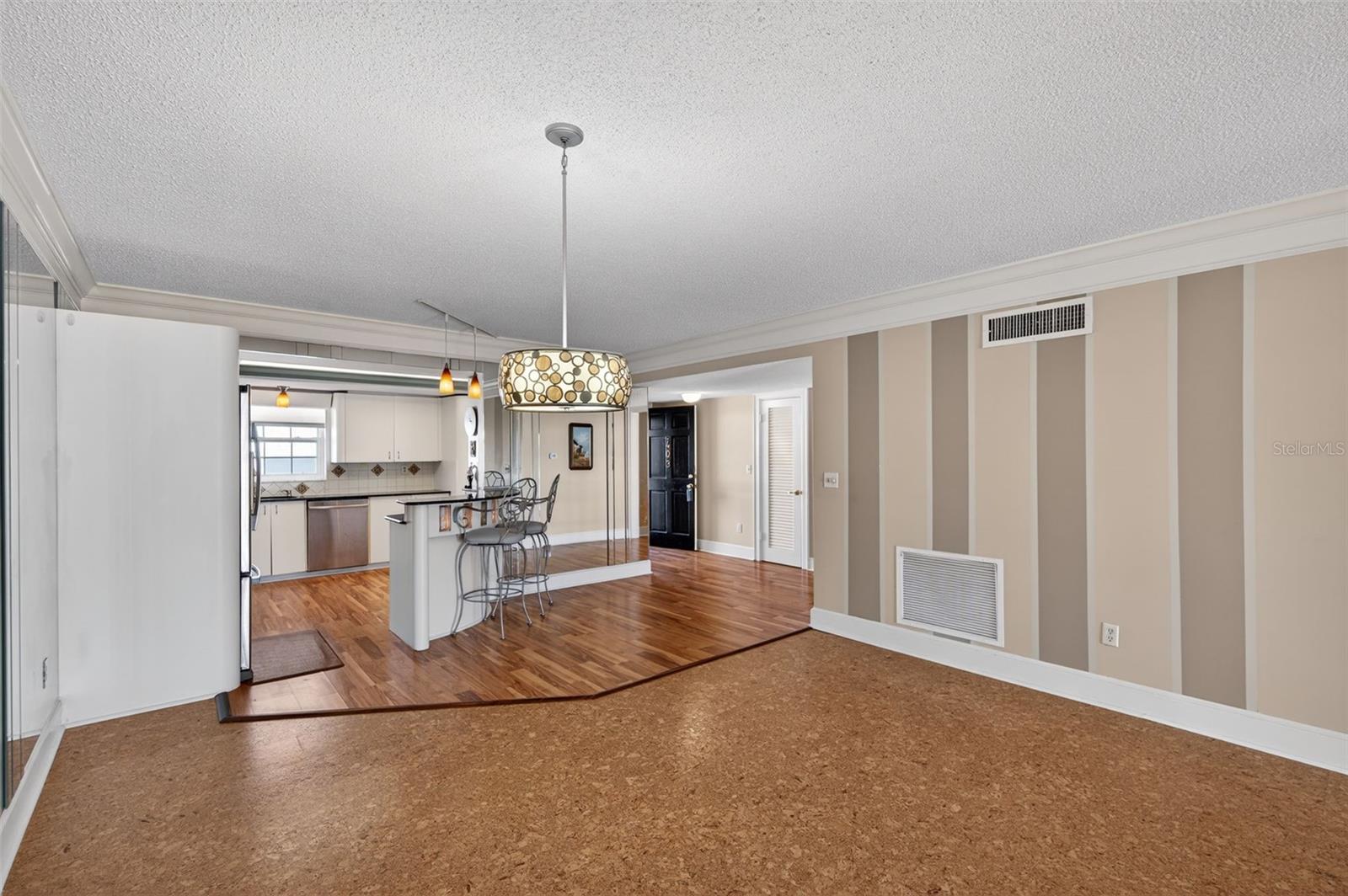 View of front entry from Living area