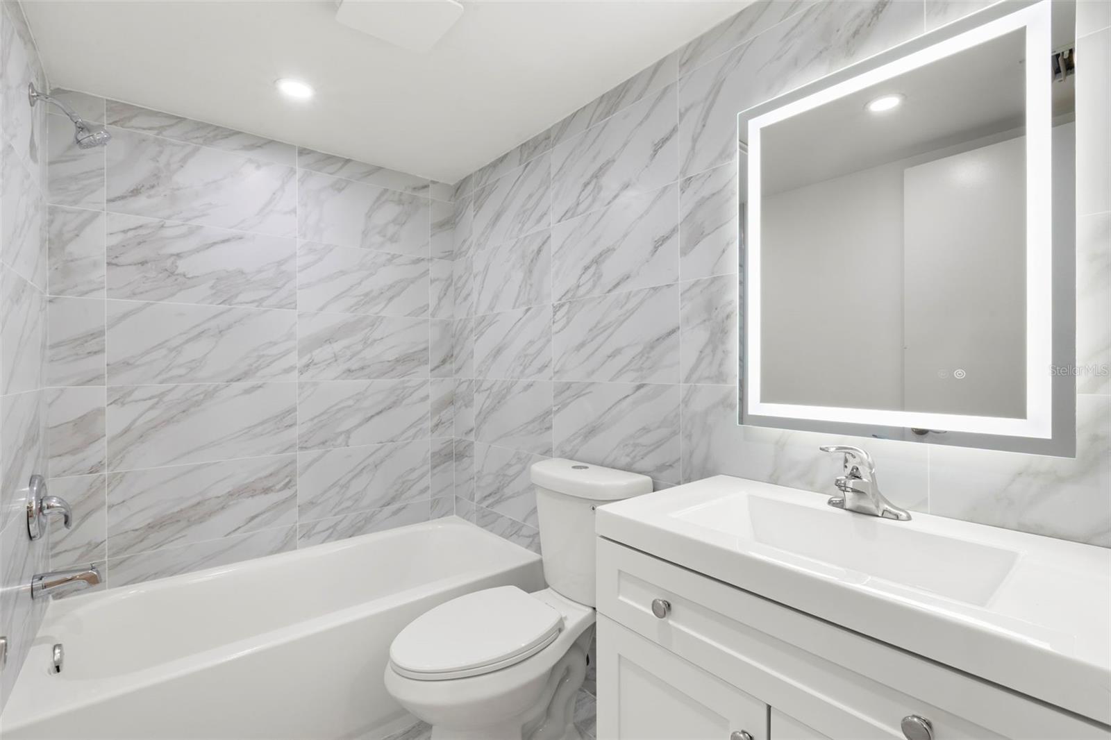 Guest bath is fully upgraded and includes a tub/shower combo