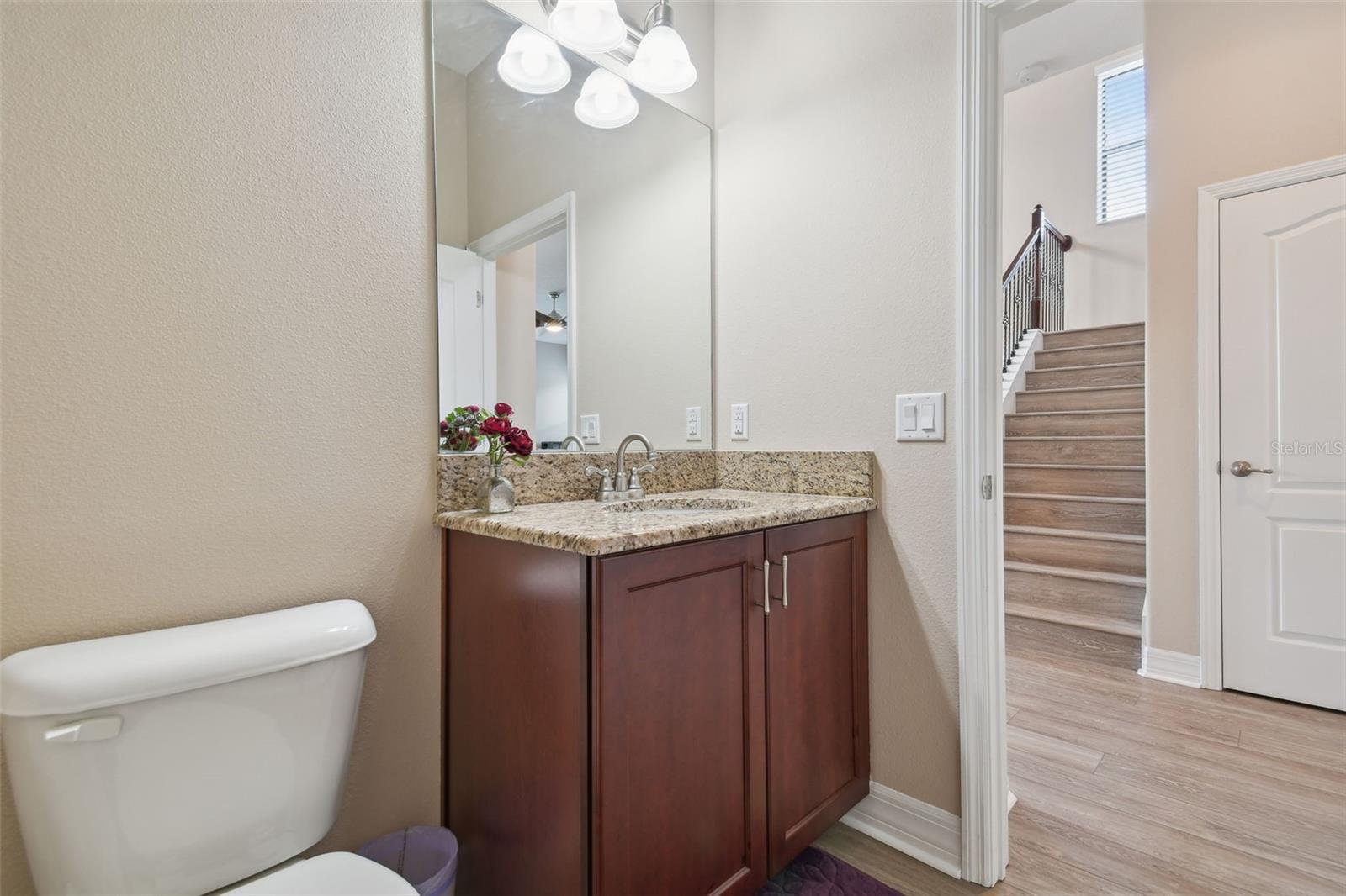 The half bath looking out.