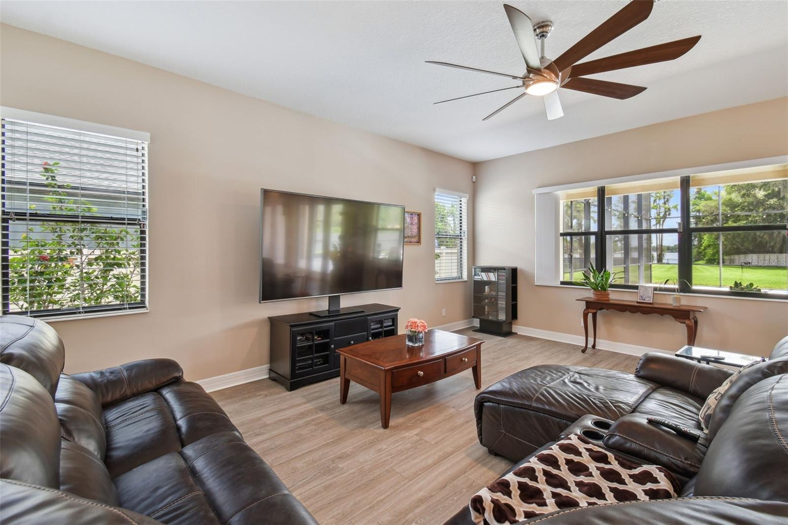 The extra large family living area holds furniture for many!