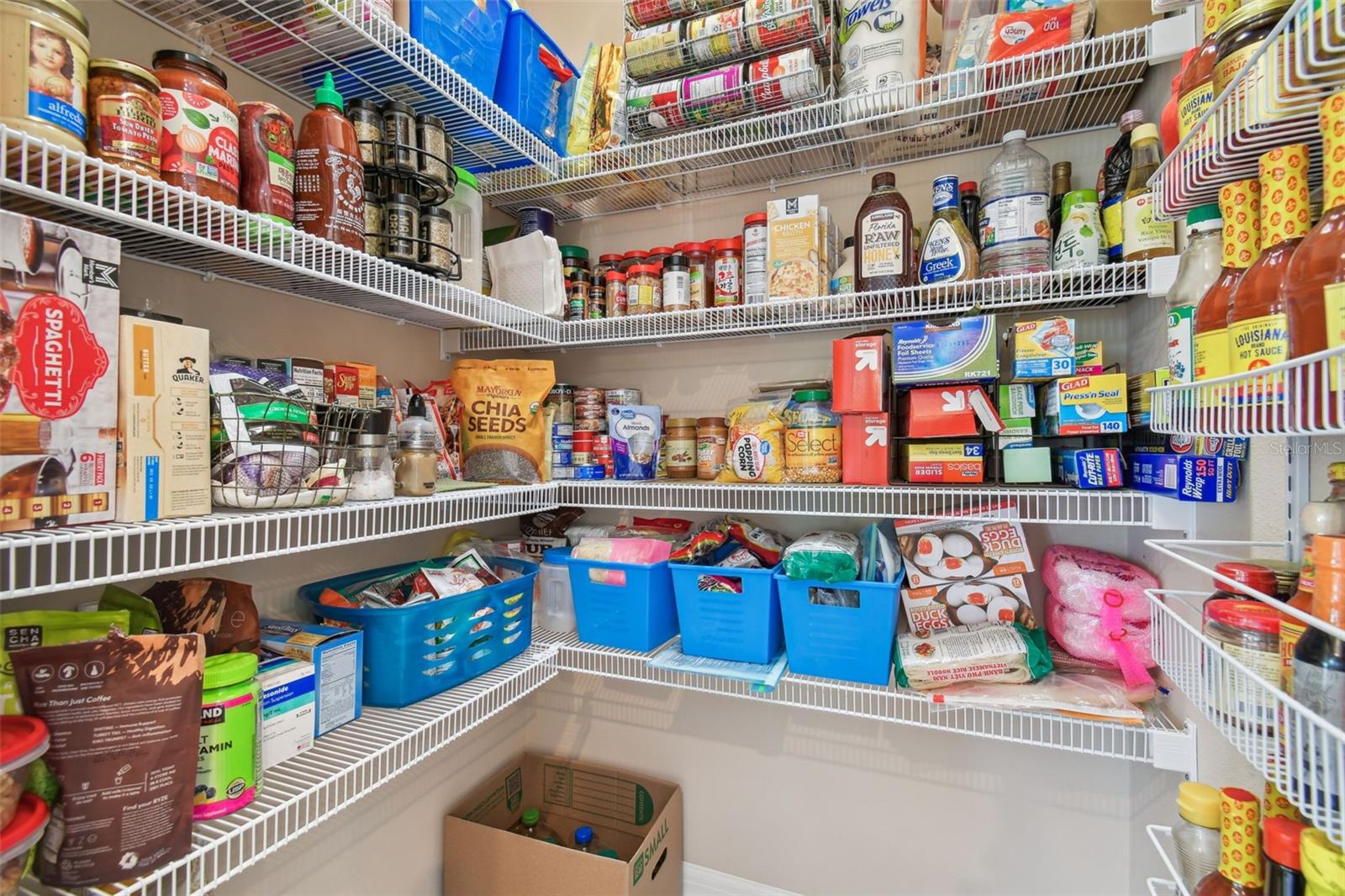 A large walk-in pantry will hold plenty of items for the large gatherings!