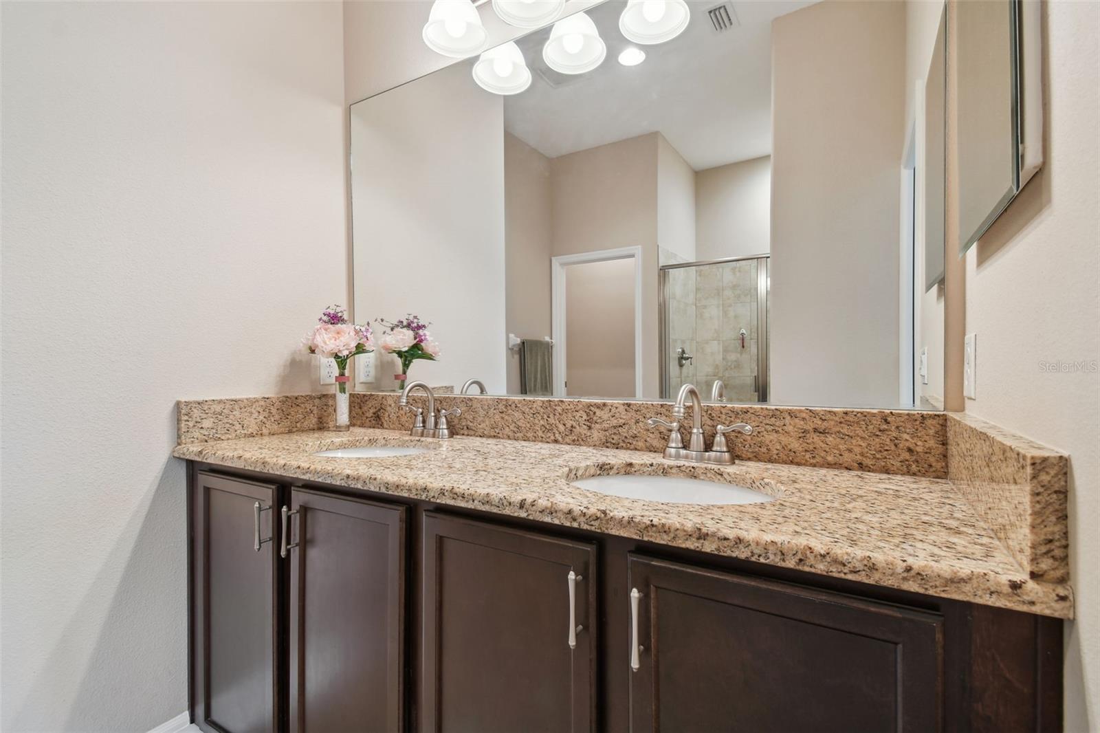 The en-suite vanity space with ample storage.