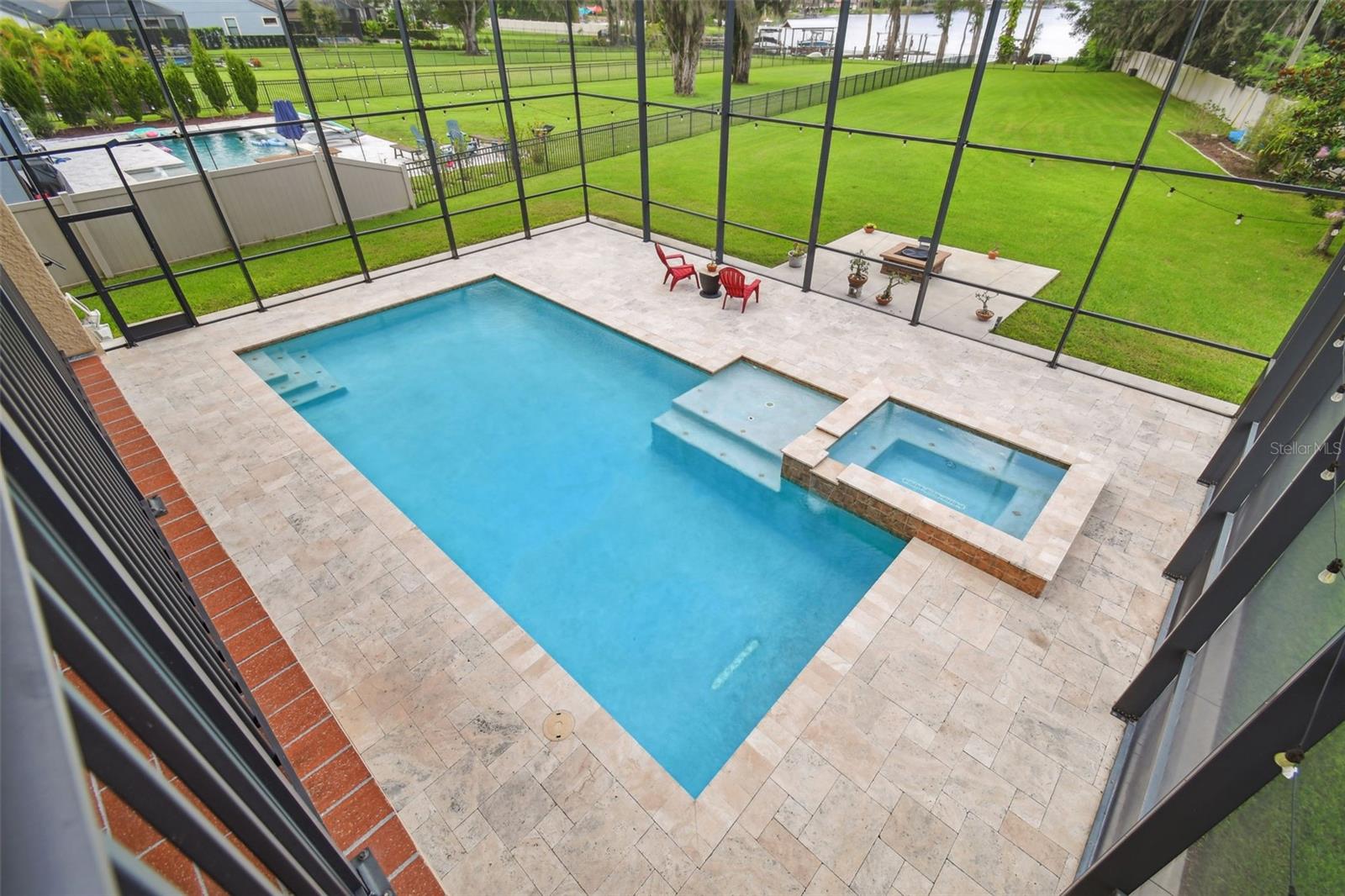 The views are endless from the upstairs balcony.