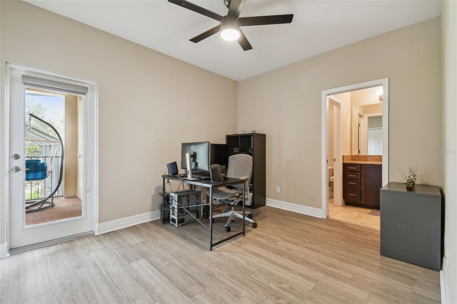 Bedroom 5 with the access to the balcony connects to the Jack-n-Jill bathroom.
