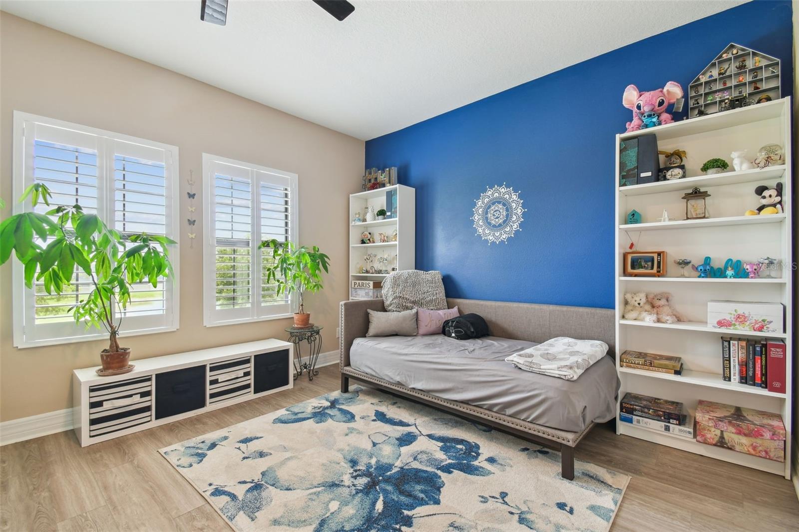 There is a small living area included within the 3rd bedroom. This faces the front of the home and the pond.