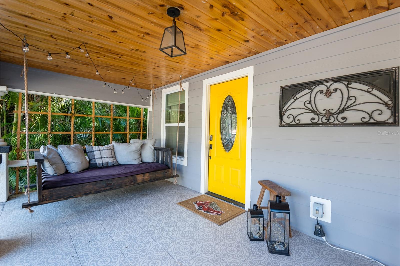 Front Porch - with beautiful custom swing