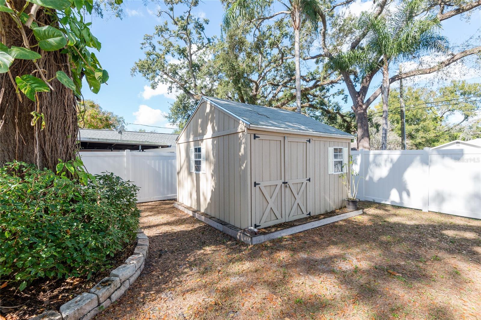 Shed on side yard