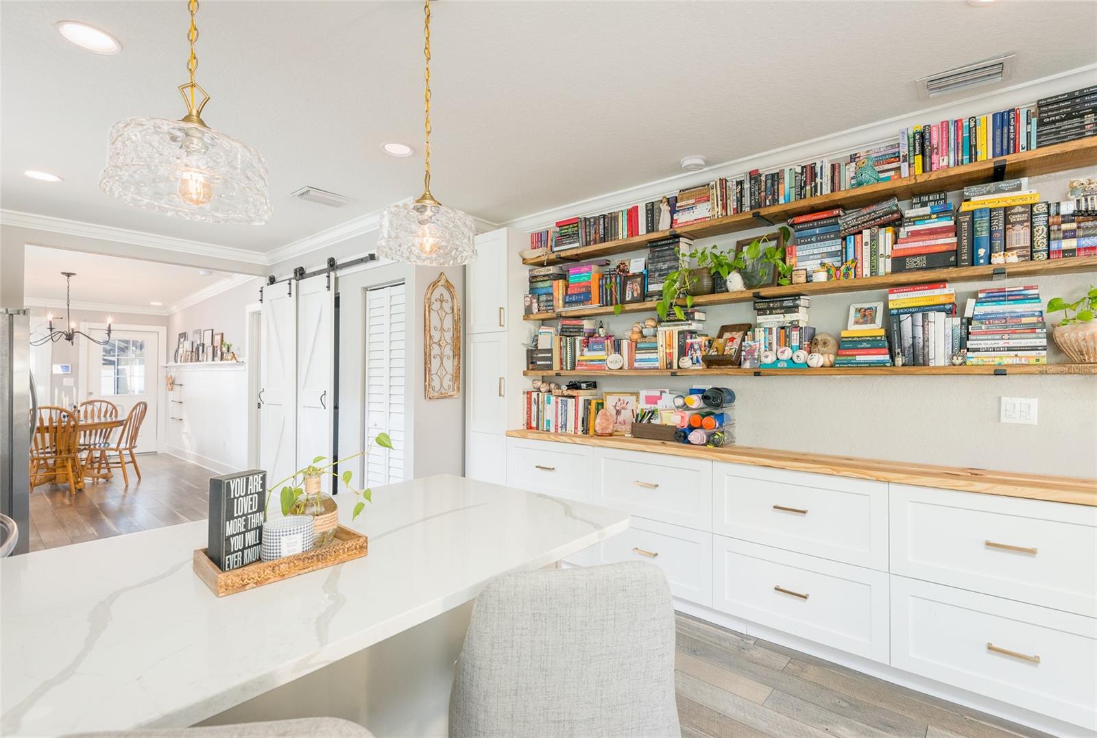 Kitchen additional built in cabinetry and shelving