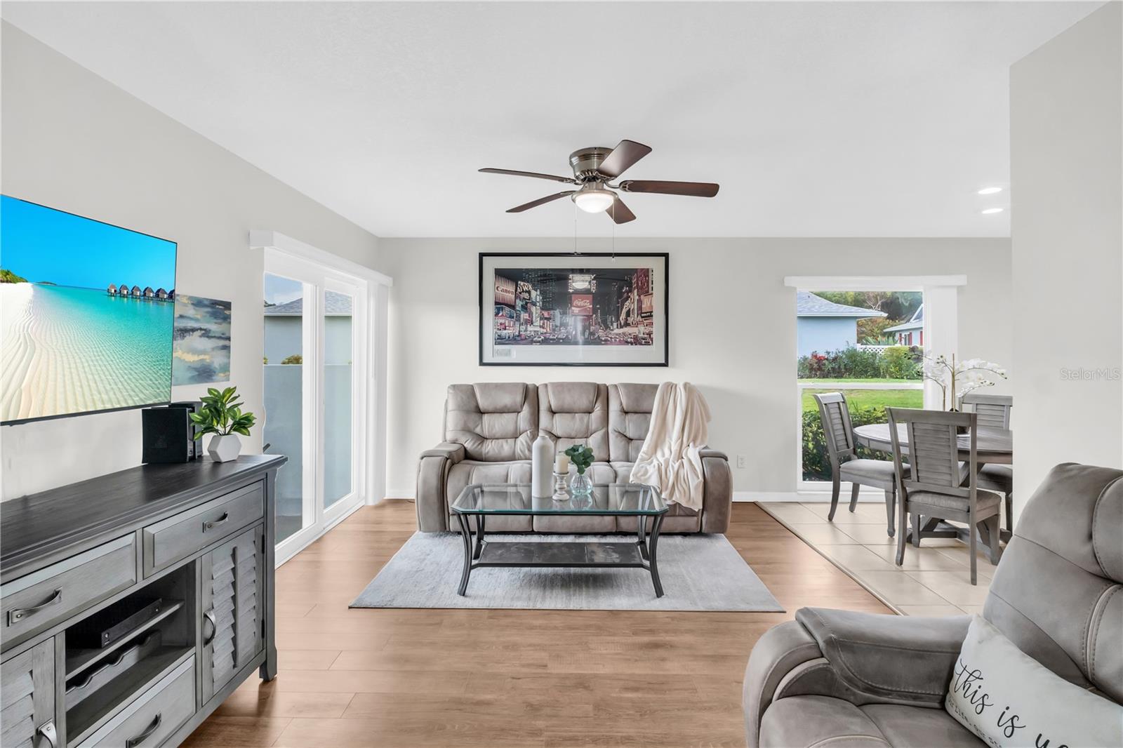 Freshly painted interior, luxury vinyl flooring and not a speck of popcorn ceiling~