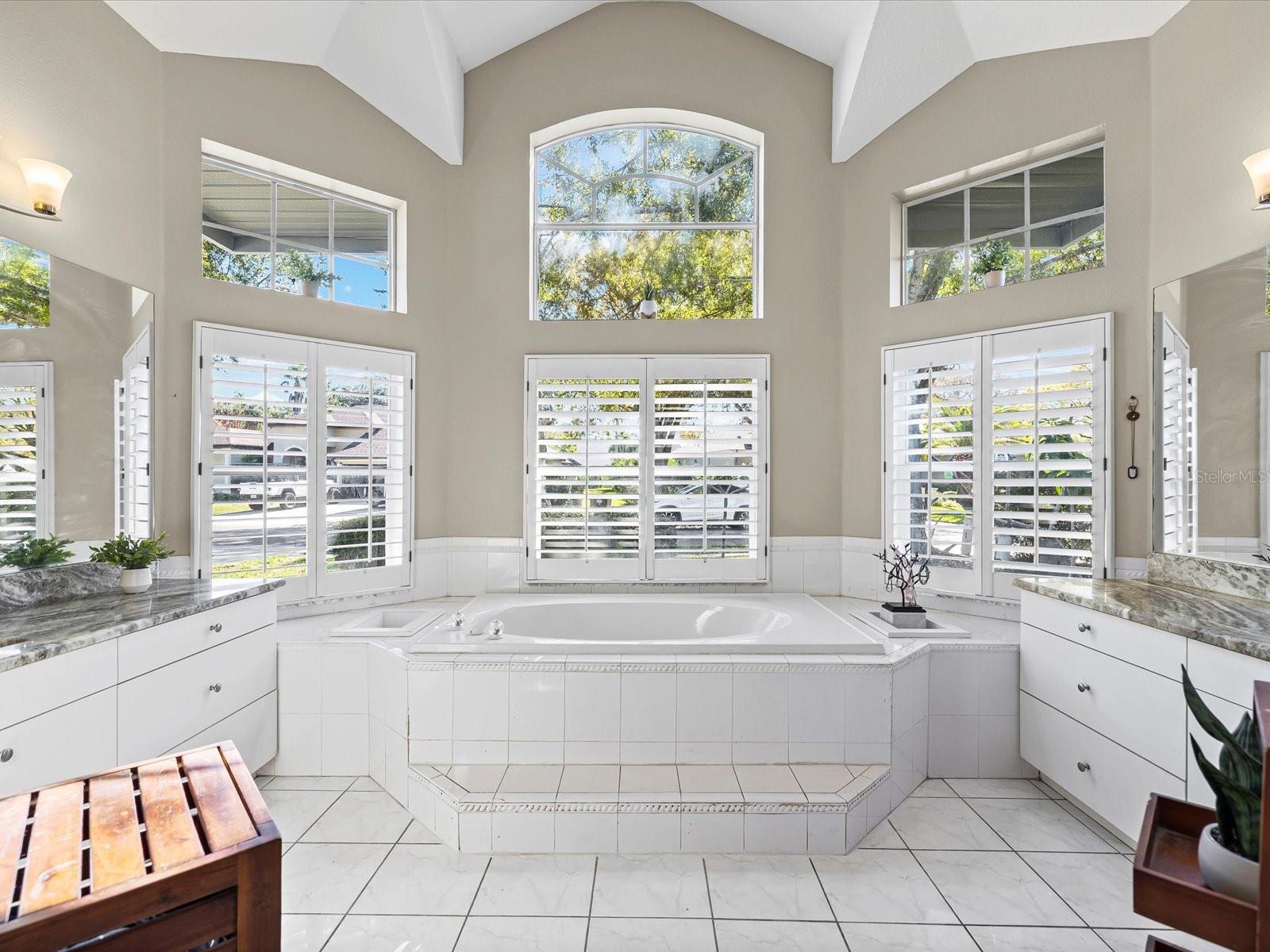 Primary bathroom with soaking tub