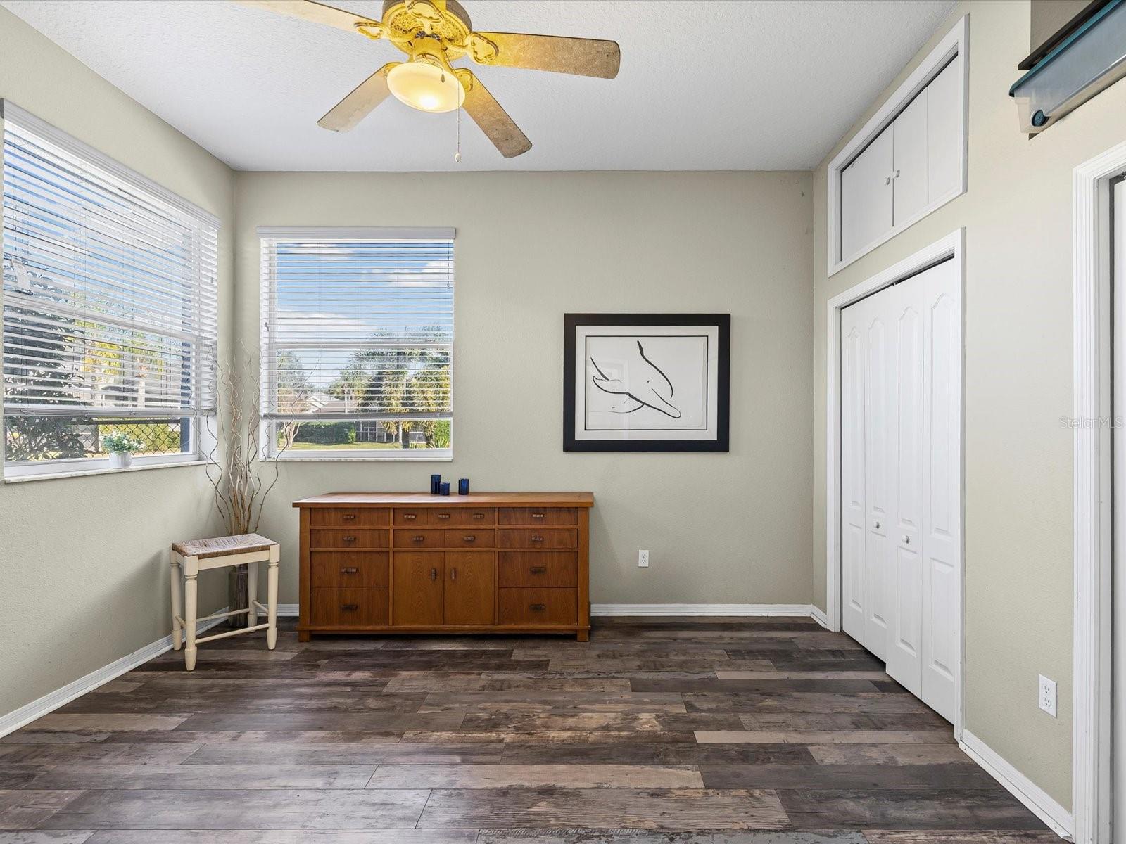 4th Bedroom - laminate flooring double closets