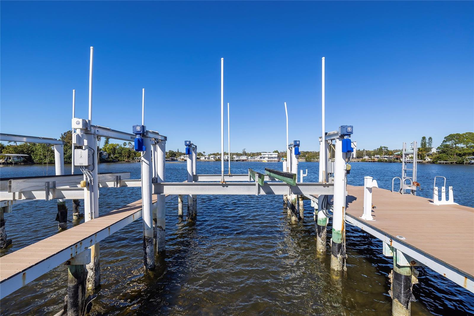 20,000 and 30,000 lb boat lifts plus Trex decking