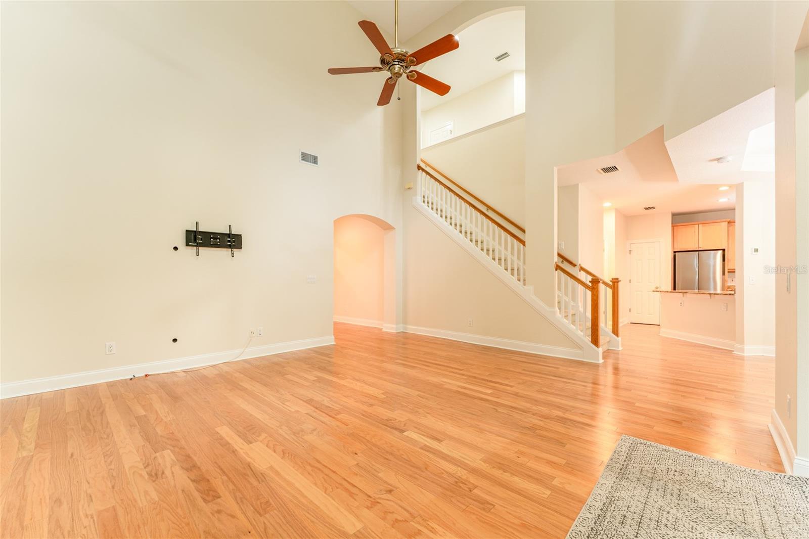Spacious Light infused Great Room  with Real Hardwood Flooring