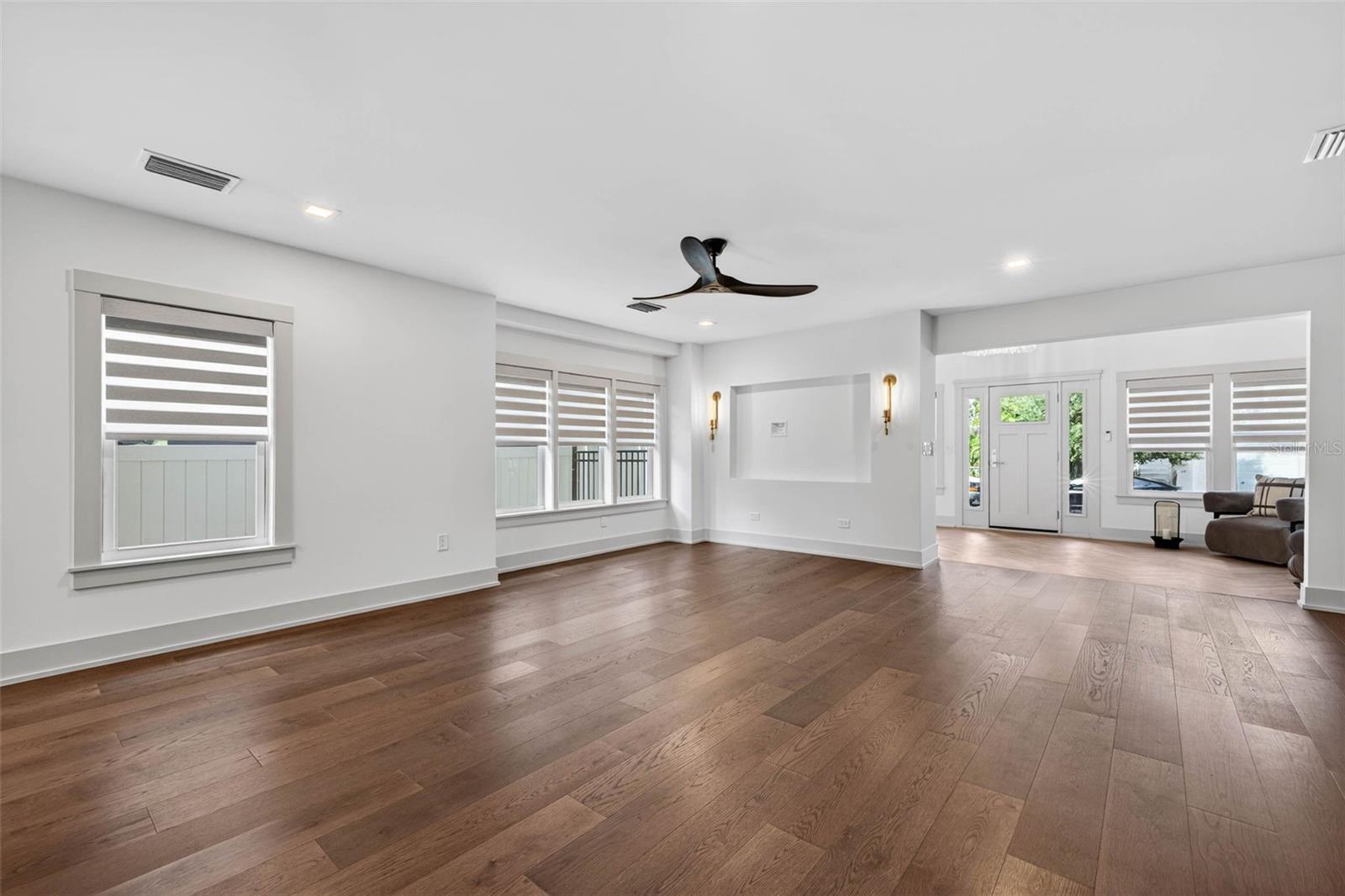 View from Kitchen island toward front of home
