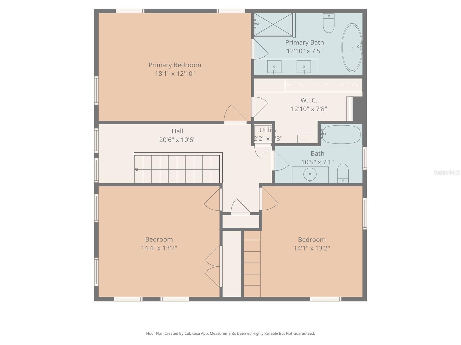 Second Floor Floor plan with room dimensions.