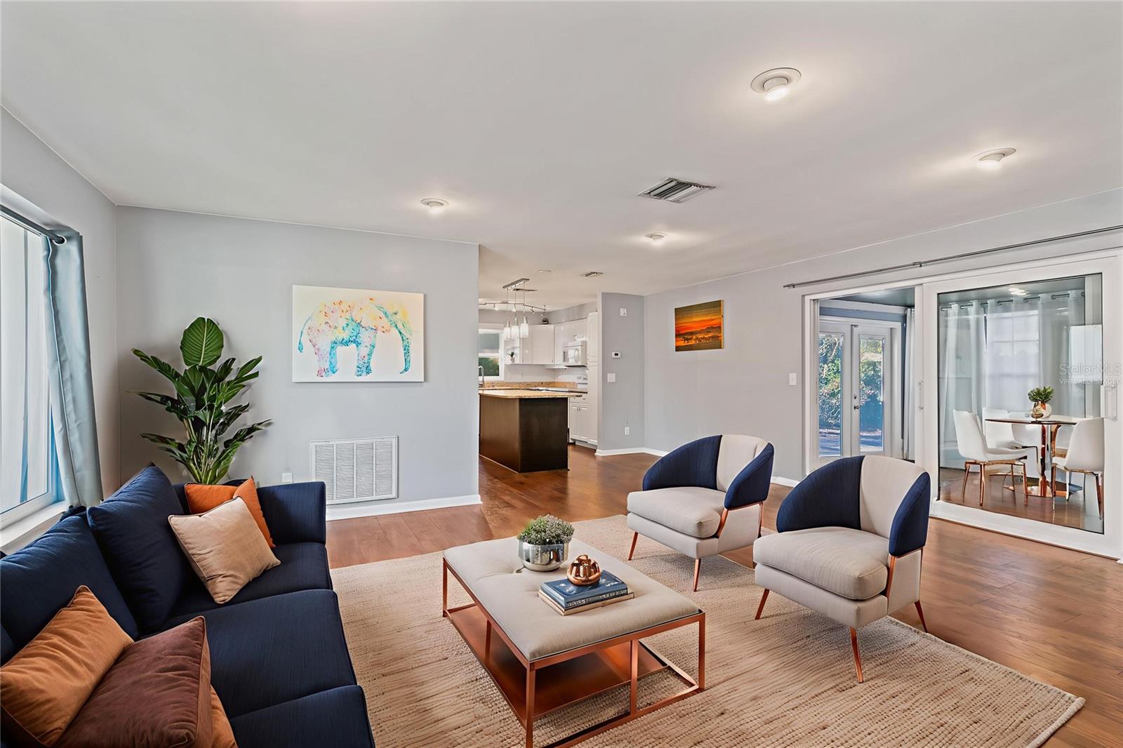 Living/Dining Room.  Virtually Staged