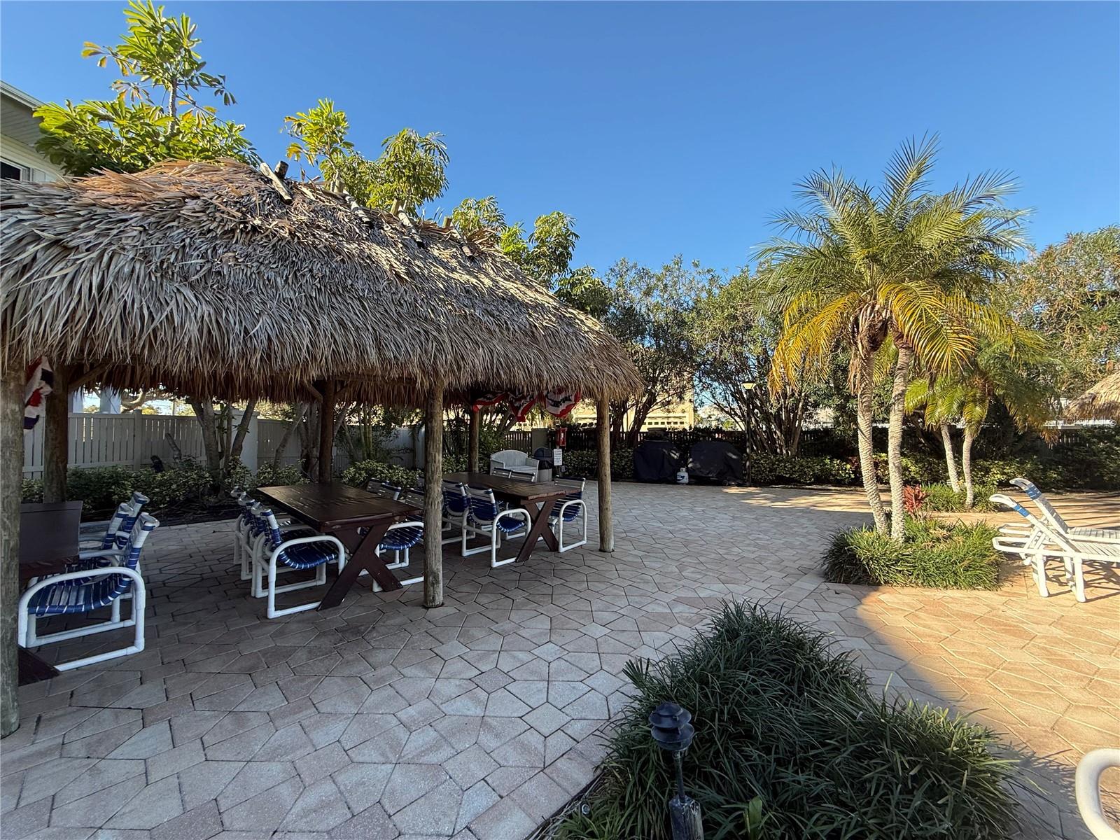 Grill area and Covered seating Pool side