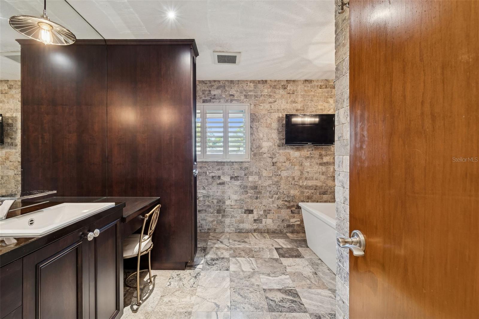 Updated main bathroom with soaking tub