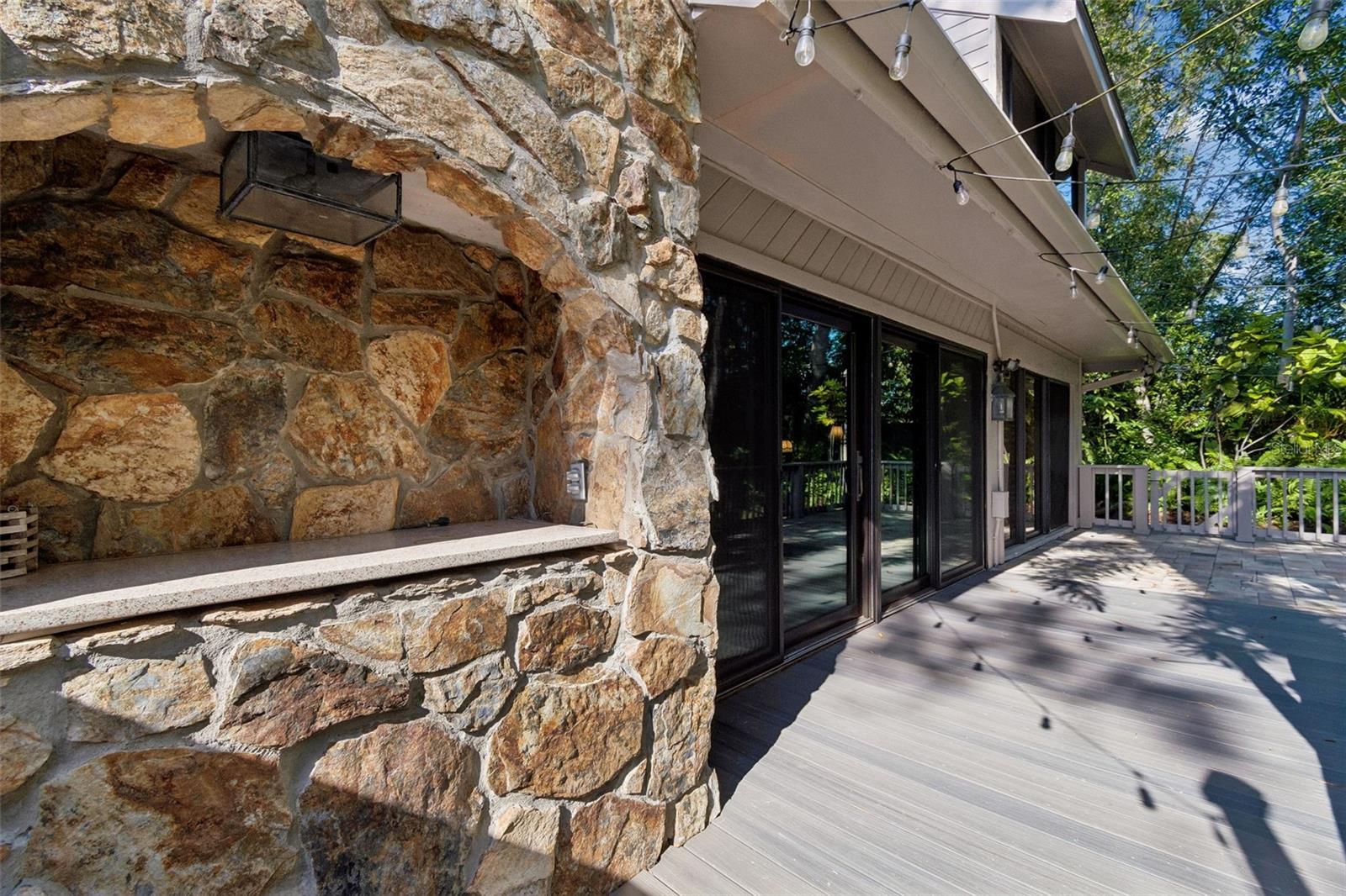 Back deck built-in  preparation station for grilling