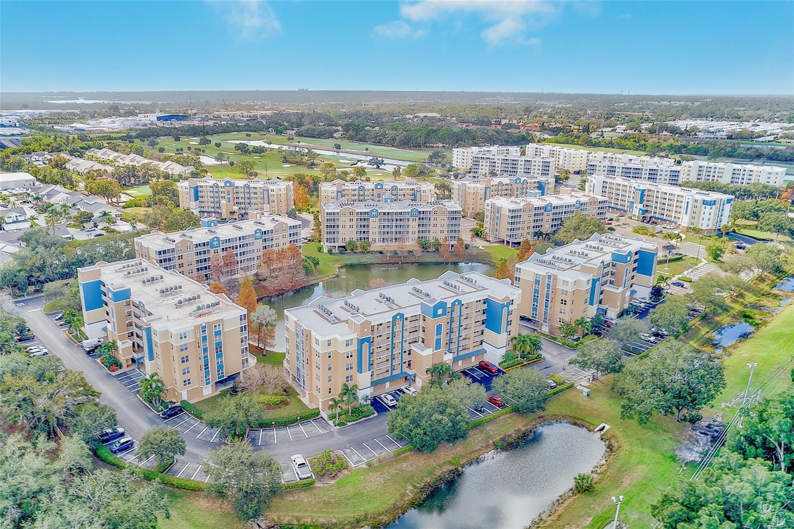 Aerial view of condominium complex