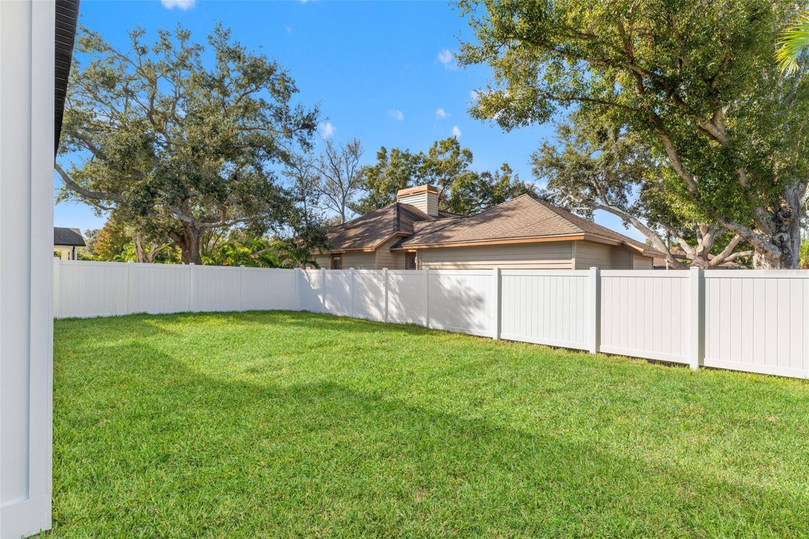 fully fenced backyard