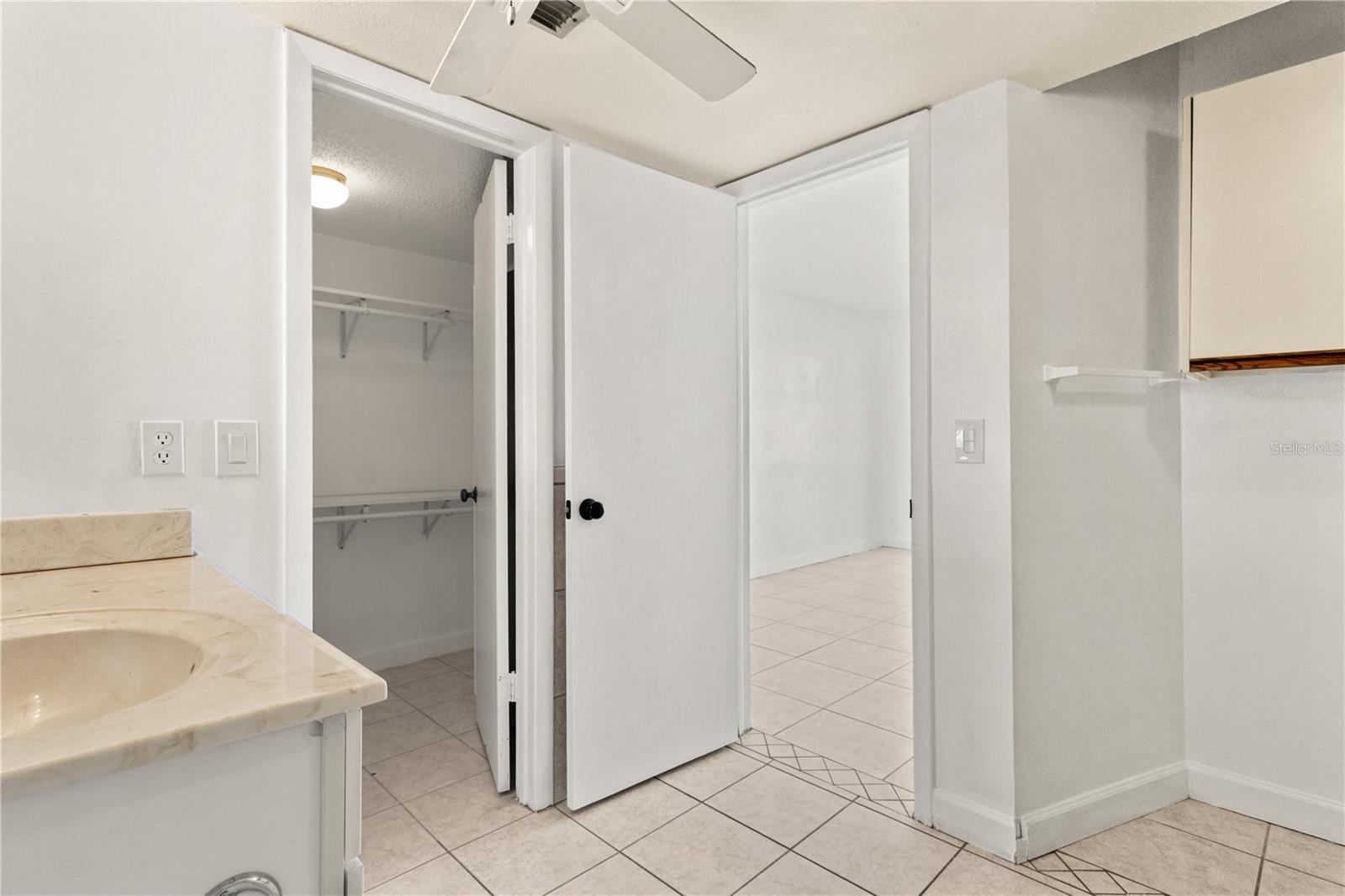 Primary bathroom and walk in closet