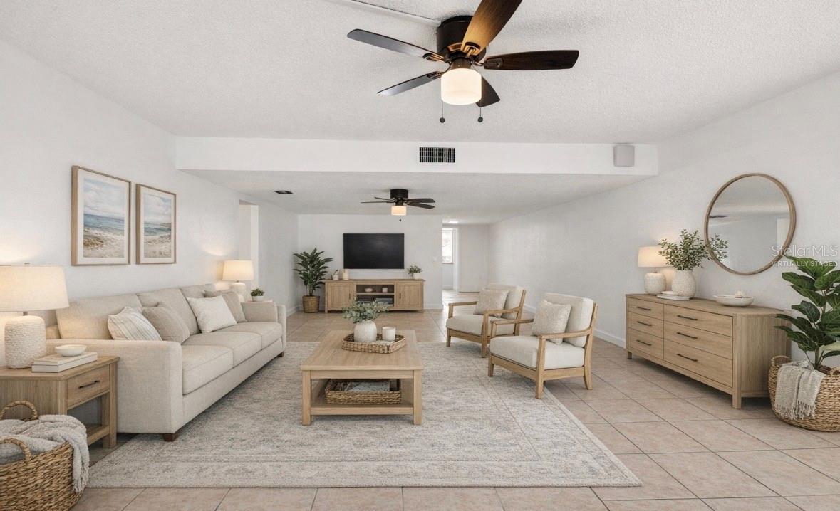 Virtually staged living room