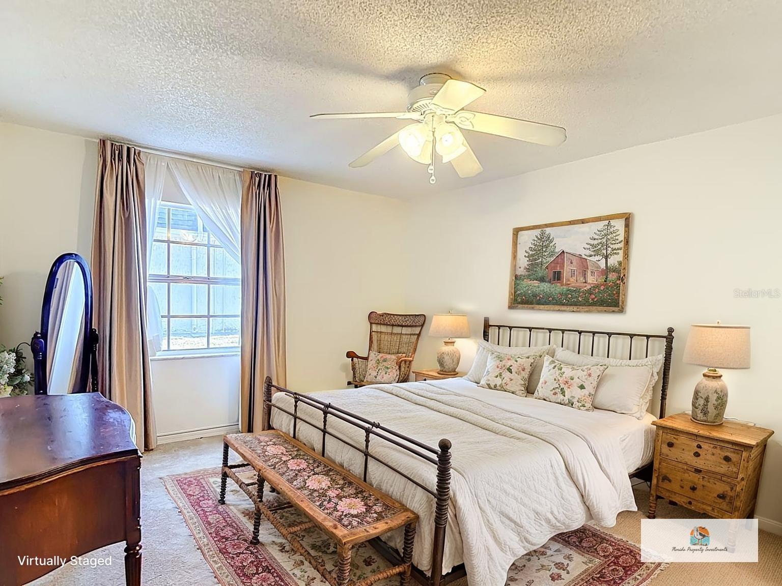 Staged master bedroom