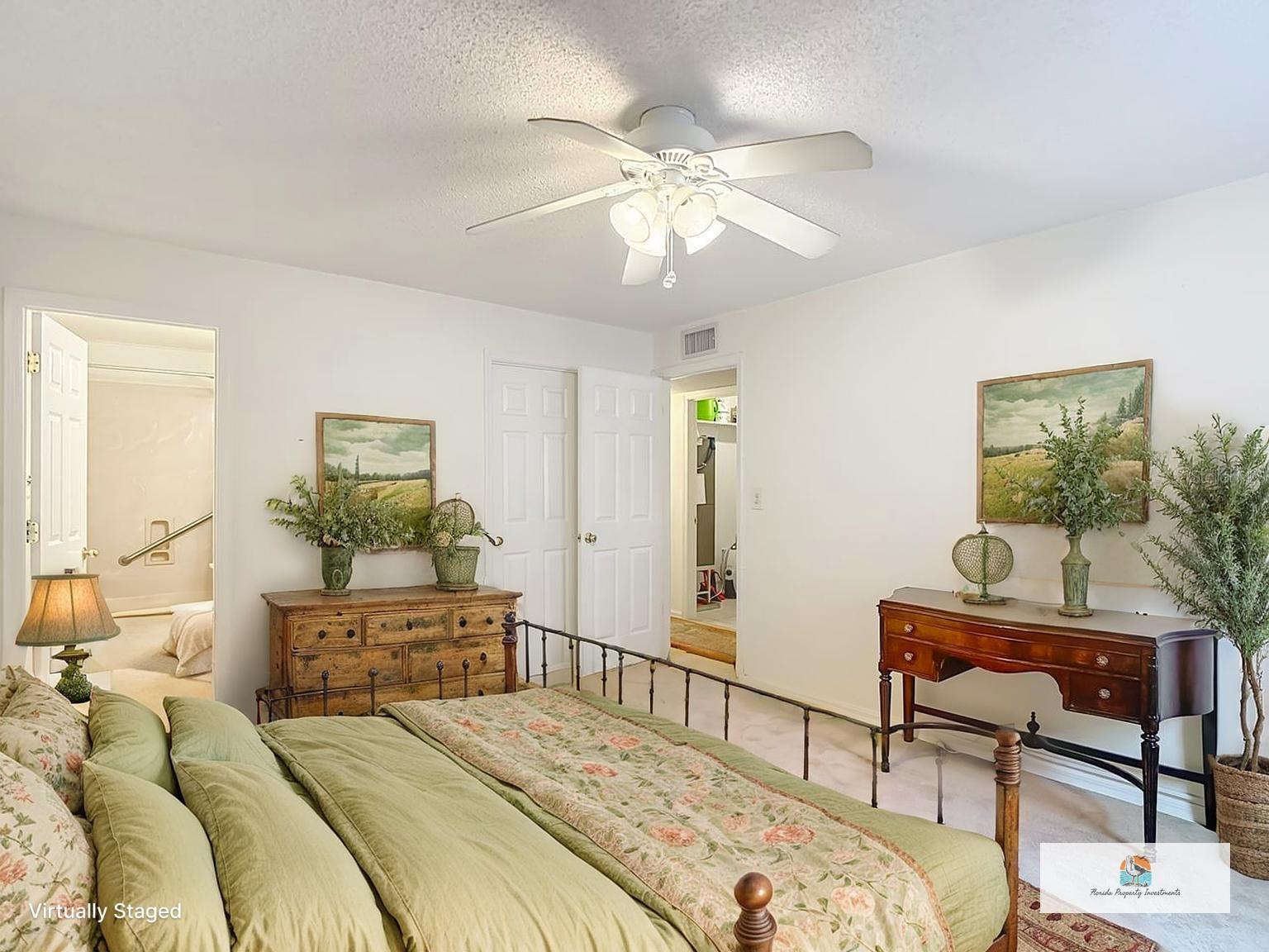 Staged master bedroom