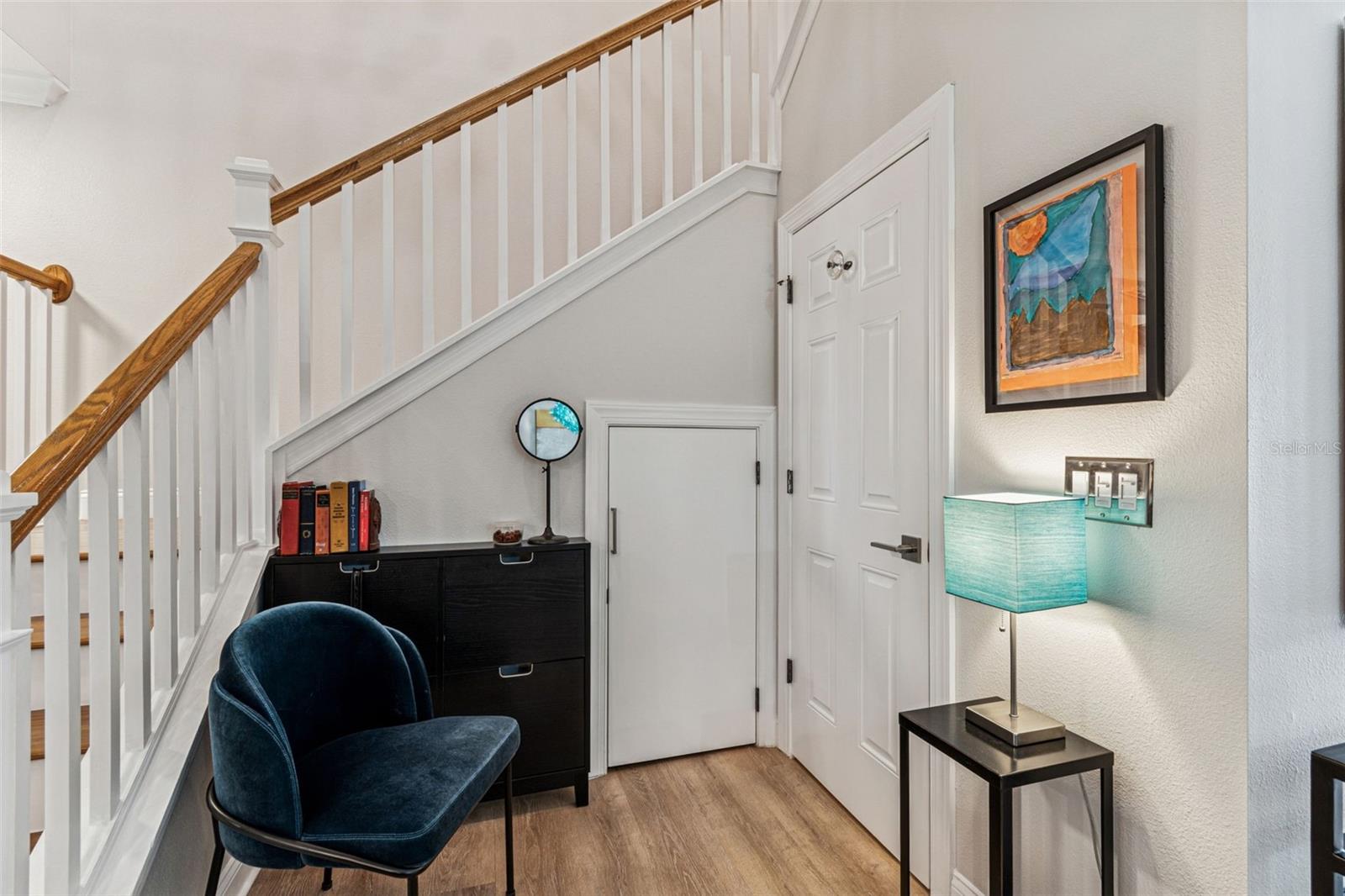 1st floor, storage and beautiful 1/2 bath